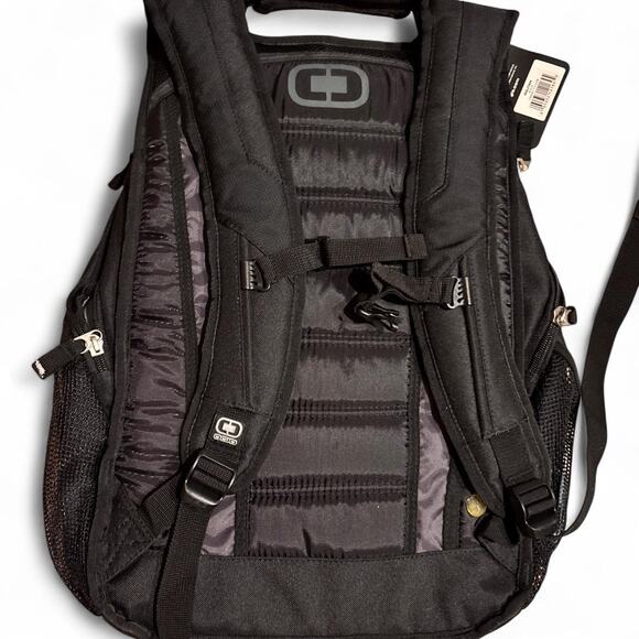 Black Ogio Backpack with Green Accents and Logo - Picture 4 of 6